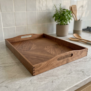 Wooden Painted Eco Friendly Handmade Multi-Function Serving <b>Tray</b> <b>with</b> <b>Handles</b> Food Contact Safe Dishwasher Microwave Safe Custom - Product Image 1