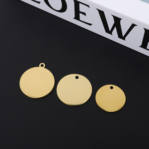 Etiquetas Redondas de Acero Inoxidable Color Dorado, Etiquetas Personalizadas para Mascotas, Accesorios de Moda para Uso en Exteriores, Regalo Personal - Product Image 1