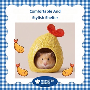 Nouveau Repaire Créatif en Forme de Nourriture pour Hamster : Cuisse de Poulet et Crevettes Frites en Céramique pour Décoration de <span class=keywords><strong>Cage</strong></span> de Hamster Syrien - Product Image 4