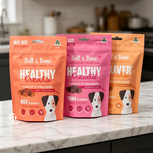 Stand Up Pet Snack Packaging Bag with <b>Window</b> Custom Logo Resealable Zipper Digital Print Factory - Product Image 4
