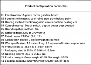 Placa de Inducción Portátil de 3000W con Dos Quemadores, Cocina de Inducción de Baja Potencia - Product Image 6