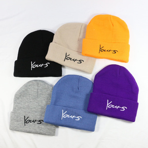 HZM-18512 thiết kế logo của riêng bạn Beanies Acrylic Đan Thêu Mũ Mùa Đông, Mũ Beanie tùy chỉnh - Product Image 1