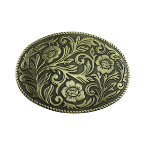 Hebilla de Placa con Patrón Vaquero Occidental de Aleación de Zinc, Estilo Vintage, Hecha a Mano, Decoración DIY Personalizable - Product Image 1