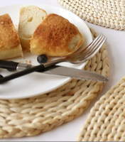 Restaurant Matériau écologique Personnalisé Rond Résistant À La Chaleur Cuisine Personnalisé Noël Naturel Table Tissé Napperons 30x30cm