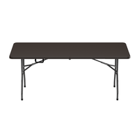 Großhandel Moderner Leichtgewichtiger 6ft 180cm Tragbarer Weißer HDPE-Kunststoff Outdoor Party Event Klappbarer Halblanger Tisch für Eingangsbereich Villa