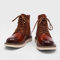 Chaussures décontractées pour hommes en cuir véritable de haute qualité, personnalisables, style western, à lacets, légères, toutes saisons