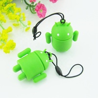 Porte-clés 3D Android en caoutchouc souple PVC personnalisé, écologique, durable, certifié RoHS, avec impression numérique