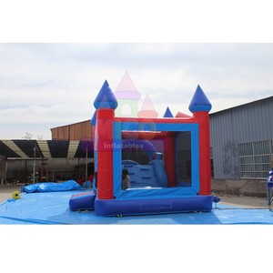 Château gonflable à thème Joyeux <span class=keywords><strong>Anniversaire</strong></span>, rouge et bleu, <span class=keywords><strong>avec</strong></span> toboggan, <span class=keywords><strong>pour</strong></span> les anniversaires d'enfants, <span class=keywords><strong>location</strong></span> commerciale - Product Image 4