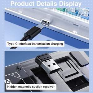 AULA F98 Pro Wireless Mechanical <b>Keyboard</b> with Transparent Keycaps, Hot Swap, Pre-lubricated Linear Switches, Gaming <b>Keyboard</b> - Product Image 3