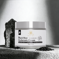 Crème hydratante éclaircissante et apaisante au riz noir naturel, marque privée OEM ODM, crème pour le visage à l'acide hyaluronique pour peaux sensibles