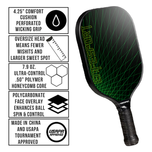 Biểu tượng tùy chỉnh in usapa phê duyệt đầy đủ sợi carbon sợi thủy tinh Graphite pickleball mái chèo - Product Image 2
