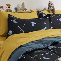 Style simple fantaisie galaxie impression couette ensemble literie 7 pièces enfants literie couette housse de couette