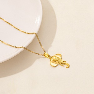 Collar de Acero Inoxidable 304 Dorado con Colgante de Elefante, Cadena con Eslabones, Insecto, <span class=keywords><strong>Araña</strong></span>, Cigada, Toro, Animal Salvaje para <span class=keywords><strong>Hombre</strong></span> y Mujer - Product Image 2