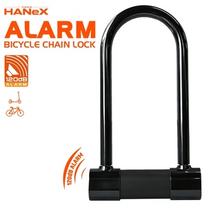 HANEX Nouveau cadenas en U antivol portable pour vélo Alarme en acier en forme de U Cadenas pour vélo de montagne <span class=keywords><strong>Accessoires</strong></span> de vélo - Product Image 2