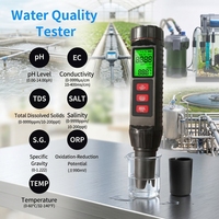 Nouveau testeur de qualité de l'eau 7 en 1 pH TDS EC Salinité ORP S.G Température pour piscine, eau potable, aquaculture