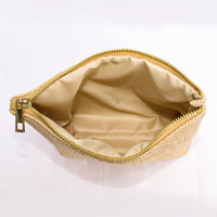 Keymay personnalisé naturel noir tissé paille sac de plage organisateur de toilette pochette à fermeture éclair pochette femmes raphia voyage étui à cosmétiques