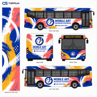 Film de protection imperméable pour véhicule extérieur, imprimé sur mesure, motif continu, pour la protection des panneaux latéraux des autocars et des bus de transport