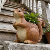 Pot de fleurs réaliste en résine en forme d'écureuil - Pot décoratif en forme d'animal de la forêt pour jardin, support fantaisie pour plantes succulentes pour terrasse