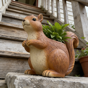 Maceta de resina realista con forma de ardilla - Maceta decorativa de animales del <span class=keywords><strong>bosque</strong></span> para jardín, soporte original para suculentas para patio - Product Image 6