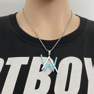 Collier en émail Hip Hop, pendentif en acier inoxydable Alan Walker - Product Image 3