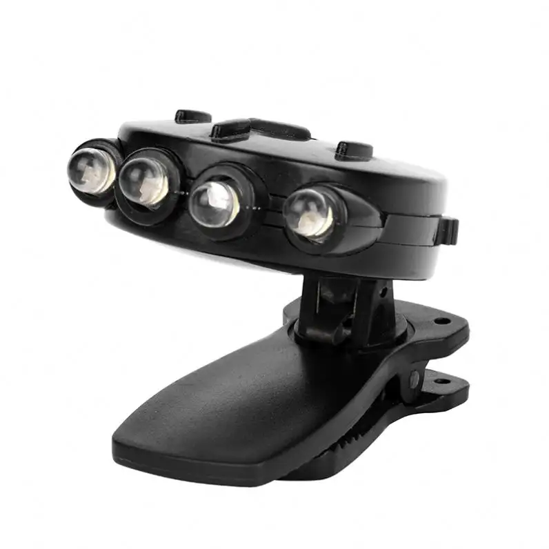 Factory Outlet Nieuwe CR2032 Batterij 4LED Super Bright Head Lamp Waterdichte Led Hoed Clip Op Licht