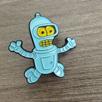Pin Esmaltado de Robot de Futurama, Broche de Anime, Insignia Personalizada Directa de Fábrica, Regalo Único para Geeks