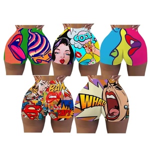 Shorts chauds pour femmes avec imprimé lettres, style streetwear européen et américain, décontractés, pour le fitness, pantalon de yoga léger et à séchage rapide - Product Image 3