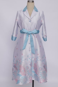Robe de soirée maxi en jacquard bleu de haute qualité, nouvelle mode automne 2025, pour femmes - Product Image 6