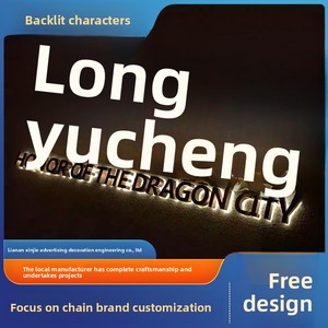 Tùy chỉnh thép không gỉ Mini Luminous quảng cáo biển hiệu cửa biển nhúng Backlit Acrylic chữ dẫn thiết kế logo - Product Image 2