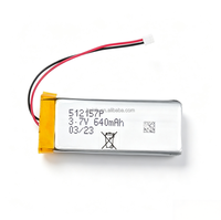 Batterie au lithium polymère rechargeable 3,7 V 640 mAh, batterie Li-ion en pochette pour traceur GPS, enregistreur, microphone Bluetooth