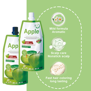 OEM Großhandel Private Label 500ml * 2 Apfel frucht Haarfarbe Creme Permanent Natural Black Apple Haar färbemittel - Product Image 4