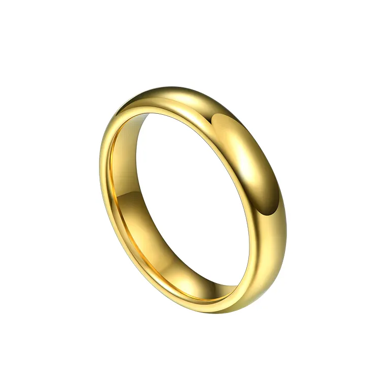 Meilleure vente de bijoux dôme poli personnalisé de 4mm 8mm de haut bague en carbure d'or bague en carbure de tungstène 18k pour alliances