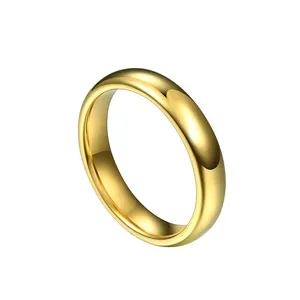 Хит продаж на заказ 4 мм 8 мм высокополированные купольные ювелирные изделия из карбида золота кольцо 18k из карбида вольфрама стальное кольцо для обручальных колец