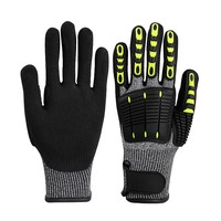 Gants anti-choc, anti-écrasement, résistance aux impacts niveau 3, résistance aux coupures, résistance à l'usure, antidérapants, texture givrée, avec manchette tricotée