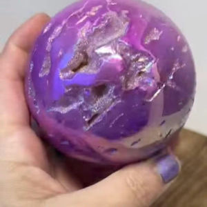 Esfera de Esferalita Electrochapada en Rojo Rosa, Cristal Pulido, Hecha a Mano, para Decoración del Hogar, Venta al Por Mayor - Product Image 2