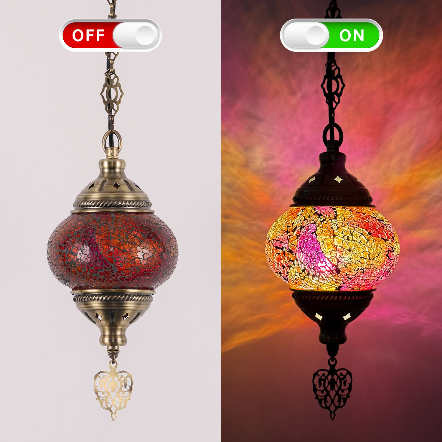 colorful Patterned ice crack pendant lamp