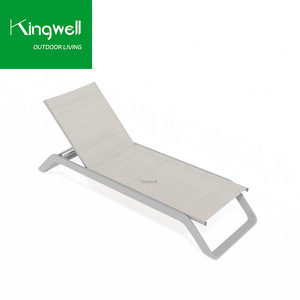 كرسي صالة كرسي فاخر مقاوم للماء من الألومنيوم قابل للتكديس أثاث حمام سباحة خارجي كراسي تشمس للشاطئ - Product Image 5