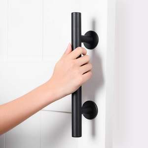 Juego de Herrajes para <span class=keywords><strong>Puerta</strong></span> Corredera de Gran Resistencia, Acabado en Polvo Negro, Diseño Rústico Grande de Doble Cara, Redondo - Product Image 1