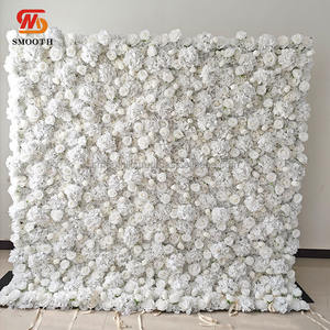 Smooth 3D White Artificial Rose Panels Baby Breath Flower Wall Backdrop for Wedding Birthday Event Backdrop Scene Decoration - Product Image 5