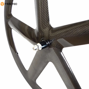 700c фиксированная передача <span class=keywords><strong>5</strong></span> спицевых углеродных колес с пятью спицами, трубчатые клинцевые колеса шириной 20 мм - Product Image 5