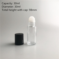 Bouteilles en verre d'huile essentielle délicate de luxe de haute qualité de 30ml 50ml avec des boules de rouleau