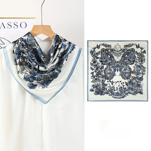 Low MOQ Silk Feeling Polyester Scarf Men Small Square Printed Casual Bandana Neckwear Scarf - Product Image 4