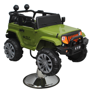 Silla de Barberí<span class=keywords><strong>a</strong></span> Infantil con Forma de Jeep Verde, Silla de Peluquerí<span class=keywords><strong>a</strong></span> Hidráulica Ajustable para Niños, Silla de Estilismo Resistente Estilo Todoterreno para Niños - Product Image 3