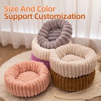 Lit pour animaux de compagnie en peluche en forme de donut, personnalisé avec logo, vente en gros du fabricant, luxe pour chat et chien