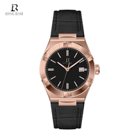 Montre pour homme en acier inoxydable personnalisée avec logo, mouvement à quartz, bracelet en cuir/silicone et cadran en verre
