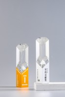 Atmosphère simple cristal verre alliage d'aluminium acrylique trophée logo personnalisé adapté société de technologie pétrolière prix annuels mémorial