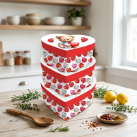 Caja de Regalo de Papel con Forma de Corazón, 3 Piezas, Linda Caja de Cartón con Patrón de Osito y Corazón para Empacar Regalos de Chocolate de San Valentín