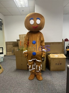 Traje de Mascota de Navidad Cookie <span class=keywords><strong>Gingerbread</strong></span> <span class=keywords><strong>Man</strong></span> Traje de Mascota para adultos - Product Image 5