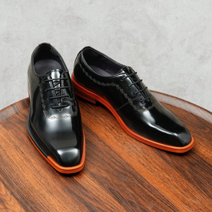 Chaussures de <span class=keywords><strong>mariage</strong></span> en cuir verni, chaussures de bureau pour hommes en cuir véritable verni, style britannique, chaussures habillées formelles pour jeunes hommes - Product Image 2