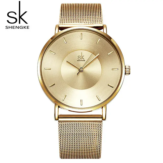 Shengke 0059 Damen Armbanduhren Luxus Gold Damen Quarzuhr Reloj